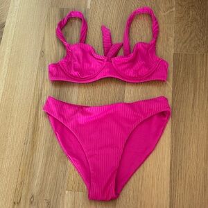 Vitamin A ribbed scoop bikini